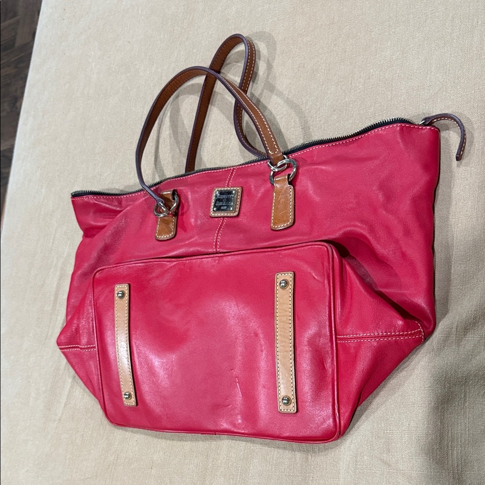 Red Leather Tote Bag